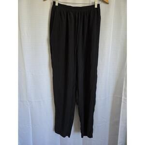 Silk Boutique Womens Medium Vintage Black 100% Silk Pants Old Money Quiet Luxury